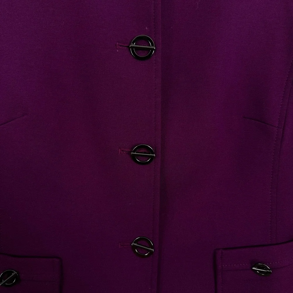 Tahari Arthur S Levine Petite Women's Purple Lined Blazer Jacket Suit Size 6P‎